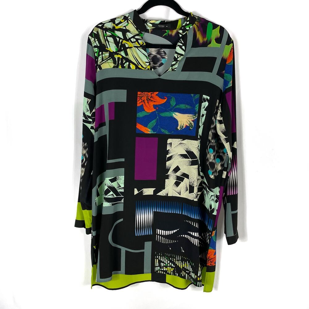 ETRO Luxe Silk Colorful Mixed Print Tunic Shift Dress in EUC. Size 10 MSRP:$2150